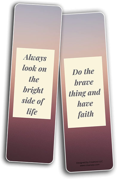 Creanoso Keep the Faith Bookmarks (5-Sets X 6 Cards) â€“ Daily Inspirational Card Set â€“ Interesting Book Page Clippers â€“ Great Gifts for Adults and Teens