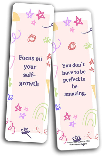 Creanoso Self-Appreciation Bookmarks Series 2 (10-Sets X 6 Cards) â€“ Daily Inspirational Card Set â€“ Interesting Book Page Clippers â€“ Great Gifts for Adults and Teens