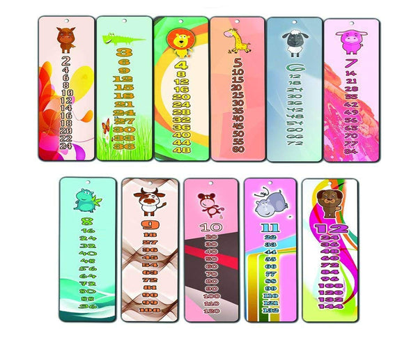 Skip Counting and Multiplication Table Cards (2 Sets) Chart Bookmarks - Learning Teaching Math Bookmarks for Kids Boys Girls Students - Maths Gifts Educational Stocking Stuffers