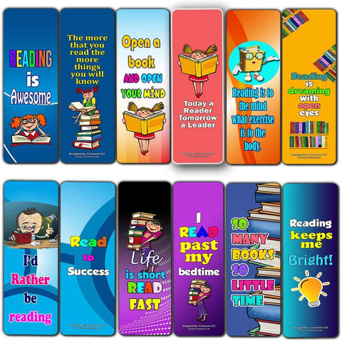 Creanoso Fantastic Reading Bookmarks for Kids (30-Pack) Ã¢â‚¬â€œ Stocking Stuffers Gift for Boys & Girls, Teens - Party Favors Supplies Ã¢â‚¬â€œ Rewards Gifts Ã¢â‚¬â€œ Awesome Bookmark Collection for Young Readers