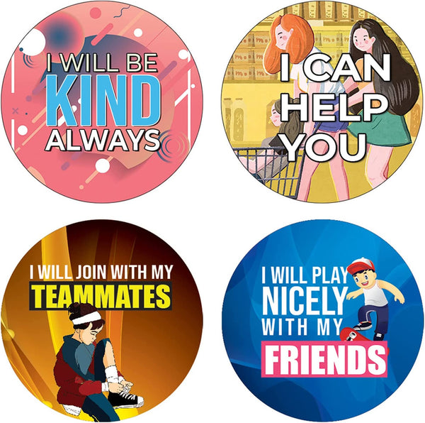 Creanoso Relationship Building Stickers (5 Sets X 16 Designs) â€“ Sticker Card Giveaways for Kids â€“ Awesome Stocking Stuffers Gifts for Boys & Girls â€“ Classroom Home Rewards Enticements