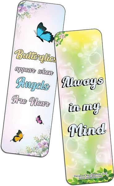 Creanoso In Loving Memory Bookmarks (5-Sets X 6 Cards) â€“ Daily Inspirational Card Set â€“ Interesting Book Page Clippers â€“ Great Gifts for Adults and Teens