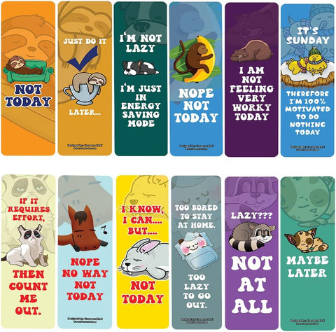 Not Today Bookmarks (10-Sets X 6 Cards)