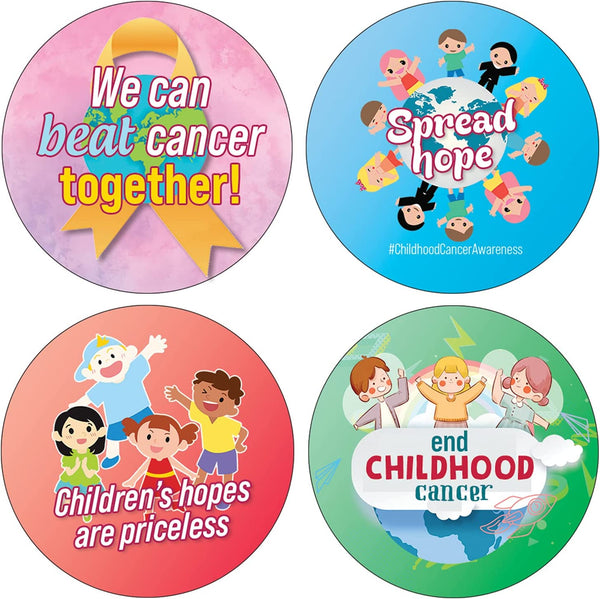 Childhood Cancer Awareness Stickers (10 Sets X 16 Designs)
