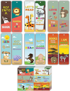 Creanoso Animal Good Reading Habit Bookmarks (60-Pack) + 5 Sheet Stickers Bundle - Reward Gifts
