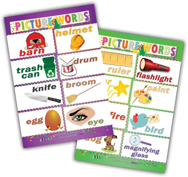 Picture Words Learning Posters (24-Pack)