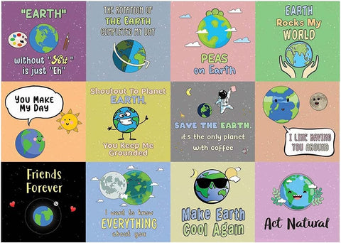 Funny Earth Quotes Stickers (10 Sets X 12 Designs)