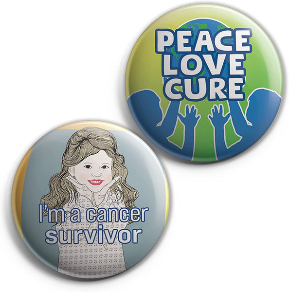 Childhood Cancer Awareness Pinback Buttons (1 Set x 10 Designs)