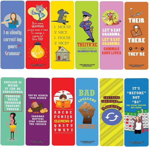funny english grammar mistakes Bookmarks (10-Sets X 6 Cards)