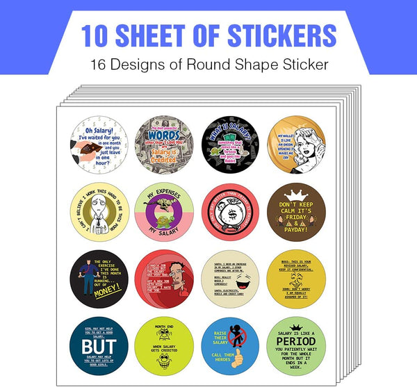 Funny Salary Quotes Sticker (10 Sets X 16 Designs)