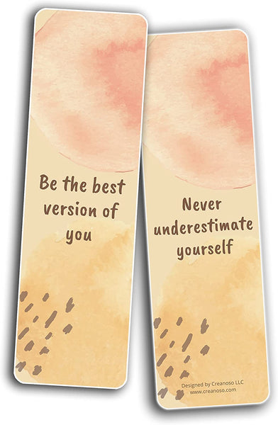 Creanoso You are Valuable Bookmarks (2-Sets X 6 Cards) â€“ Daily Inspirational Card Set â€“ Interesting Book Page Clippers â€“ Great Gifts for Adults and Teens