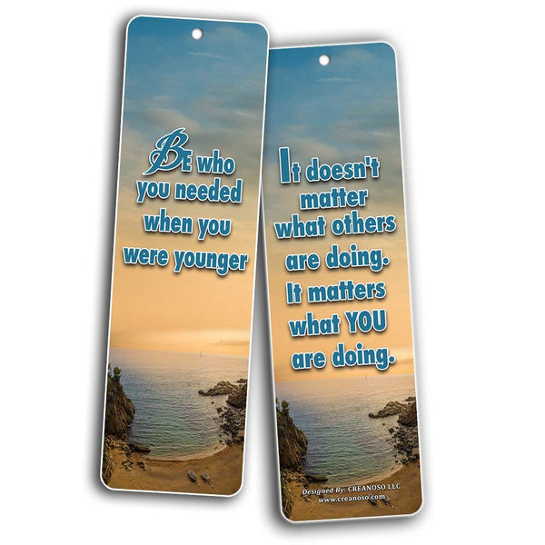 Creanoso Action Inspirational Bookmarks (60-Pack) - Inspiring Motivational Quotes for Success
