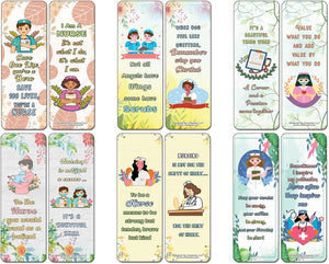 Creanoso Motivation Nurse Life Quotes Bookmarks (10-Sets X 6 Cards) â€“ Interesting Book Page Clippers â€“ Great Gifts for Adults and Teens