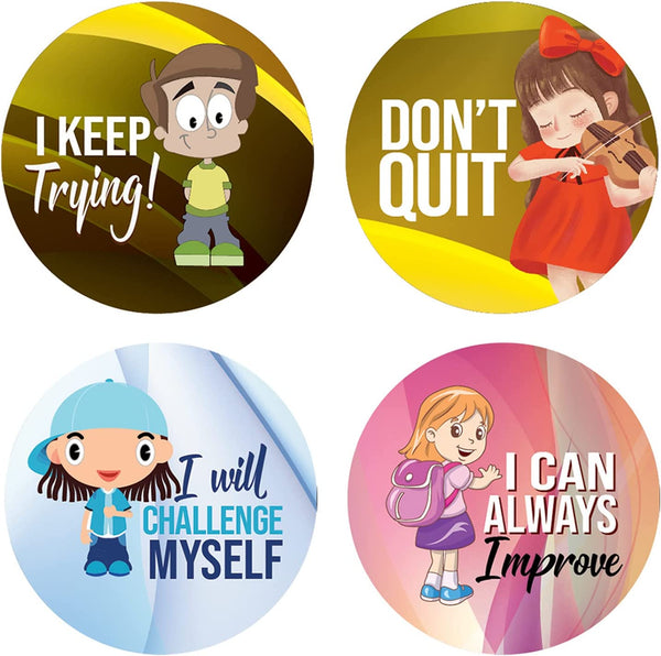 Creanoso I can persevere Quotes Stickers (5 Sets X 16 Designs) â€“ Sticker Card Giveaways for Kids â€“ Awesome Stocking Stuffers Gifts for Boys & Girls â€“ Classroom Home Rewards Enticements