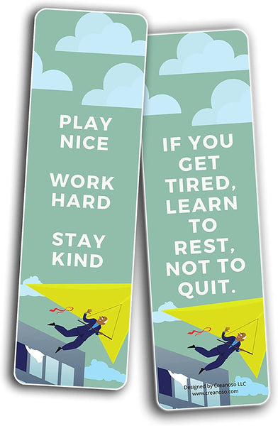 Creanoso Cute Inspirational Bookmarks Series 1 (10-Sets X 6 Cards) â€“ Daily Inspirational Card Set â€“ Interesting Book Page Clippers â€“ Great Gifts for Adults and Teens