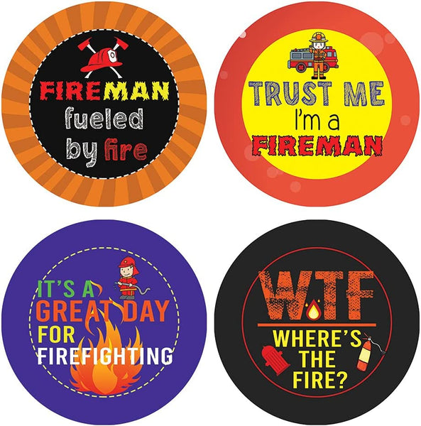 I am a Firefighter Pinback Stickers (5 Sets X 16 Designs)