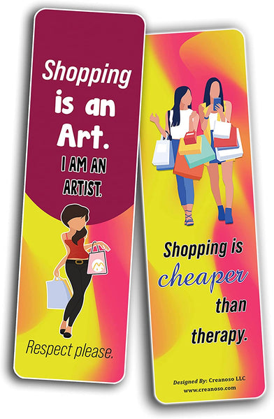 Funny Shopaholic Quotes Bookmarks (10-Sets X 6 Cards)