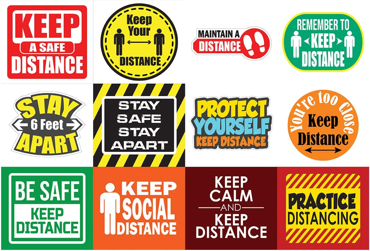 Keep Your Distance Stickers 4 Sets (12 designs x 4pcs each)