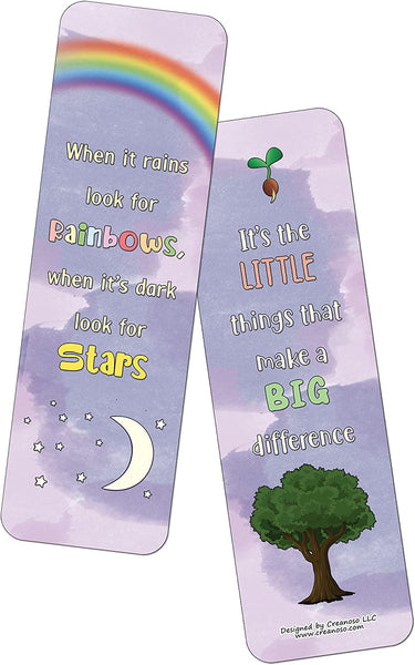 Motivational Watercolor Nature Bookmarks (10-sets X 6 Cards)