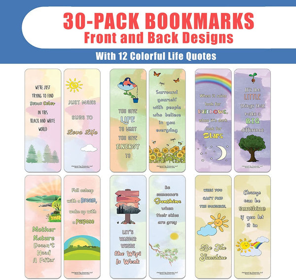 Motivational Watercolor Nature Bookmarks (10-sets X 6 Cards)