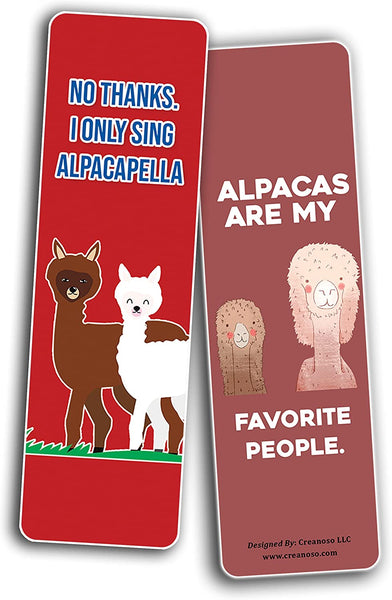 Alpaca Funny Bookmarks (5-Sets X 6 Cards)
