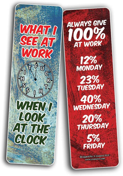 Funny work week Bookmarks (10-Sets X 6 Cards)