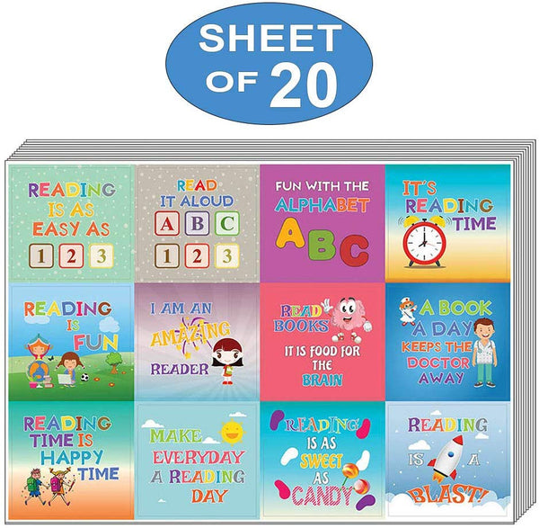 Creanoso Colorful Kids Reading Stickers Ã¢â‚¬â€œ Premium Gift Set Reward Ideas