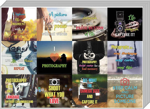 Creanoso Photography Quotes Stickers (20-Sheet) â€“ Inspirational Sayings Gift Stickers â€“ Awesome Stocking Stuffers Gifts for Photographers, Photo Lovers, Adult Men & Women, Teens