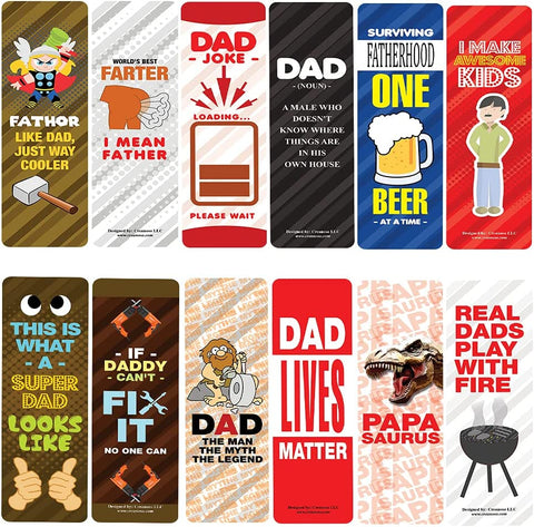 Funny dad Quotes Collections bookmarks (5-Sets X 6 Cards)