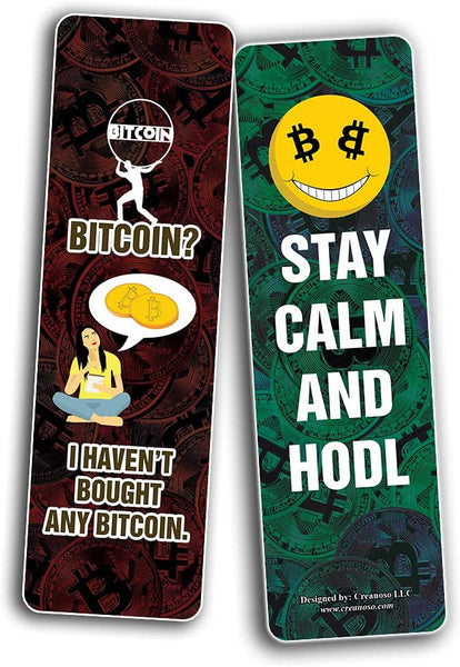 Funny Crypto Bitcoin Jokes Bookmarks Cards (5-Sets X 6 Cards)