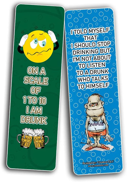 Funny Alcohol Bookmarks (10-Sets X 6 Cards)