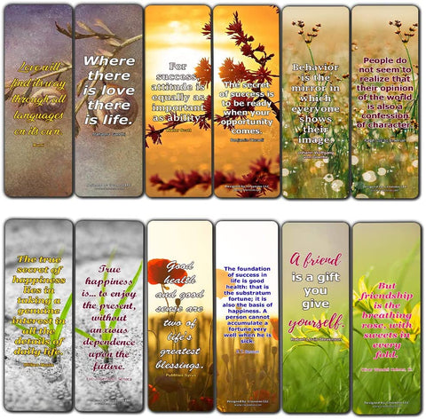 Creanoso Great Quotes to Ponder Upon Bookmarks (60-Pack) ÃƒÂ¢Ã¢â€šÂ¬Ã¢â‚¬Å“ Inspirational Quote Sayings Bookmarker Cards - Awesome Page Marker Set ÃƒÂ¢Ã¢â€šÂ¬Ã¢â‚¬Å“ Premium Gift for Men, Women, Adults