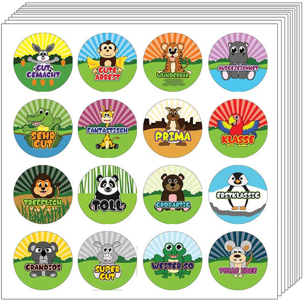 Kids German Reward Stickers Variety Pack (15-Sheet)