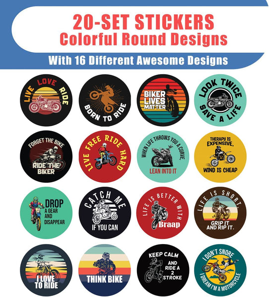 Creanoso Riders stickers (20 Sets X 16 Designs) â€“ Sticker Card Giveaways for Kids â€“ Awesome Stocking Stuffers Gifts for Boys & Girls â€“ Classroom Home Rewards Enticements
