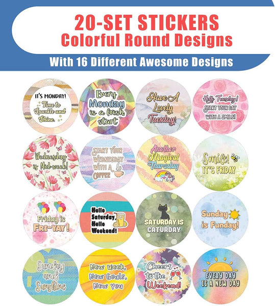 Daily Motivation Greetings Stickers (20 Sets X 16 Designs)
