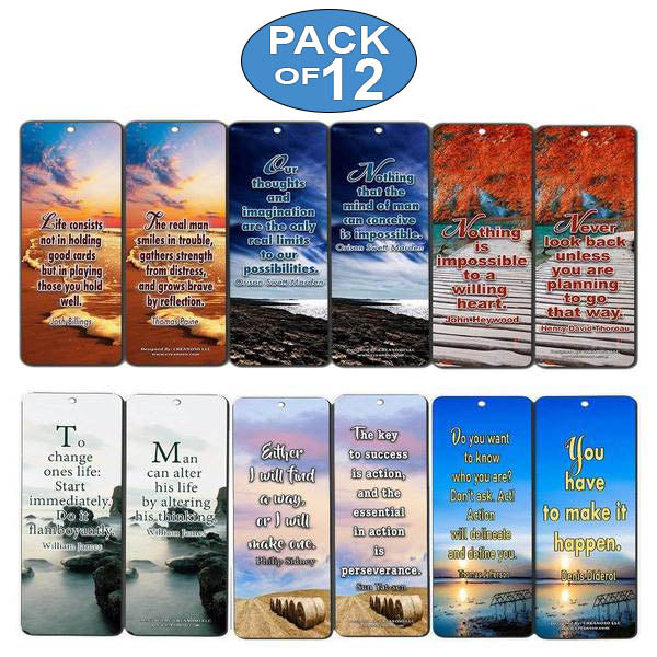 Creanoso Inspirational and Motivational Quote Sayings Bookmarks - Assorted Pack Collection
