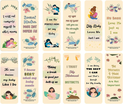 Mother Affirmations Bookmarks (60-Pack) â€“ Daily Inspirational Card Set â€“ Interesting Book Page Clippers â€“ Great Gifts for Mothers