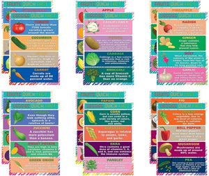 Creanoso Educational Learning Fruits and Vegetables Posters (24-Pack) â€“ Fun Home Activity Bulk Set