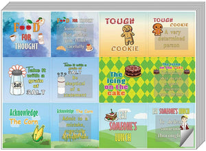 Creanoso Funny Food Idioms Stickers Series II (10-Sheet) â€“ Total 120 pcs (10 X 12pcs) Individual Small Size 2.1 x 2. Inches , Waterproof, Unique Personalized Themes Designs, Any Flat Surface DIY Decoration Art Decal for Boys & Girls, Children, Teens