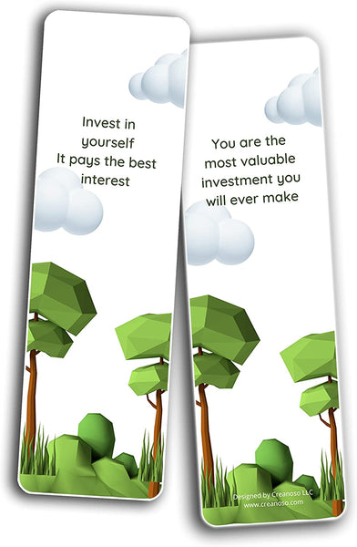 Creanoso You are Valuable Bookmarks (2-Sets X 6 Cards) â€“ Daily Inspirational Card Set â€“ Interesting Book Page Clippers â€“ Great Gifts for Adults and Teens