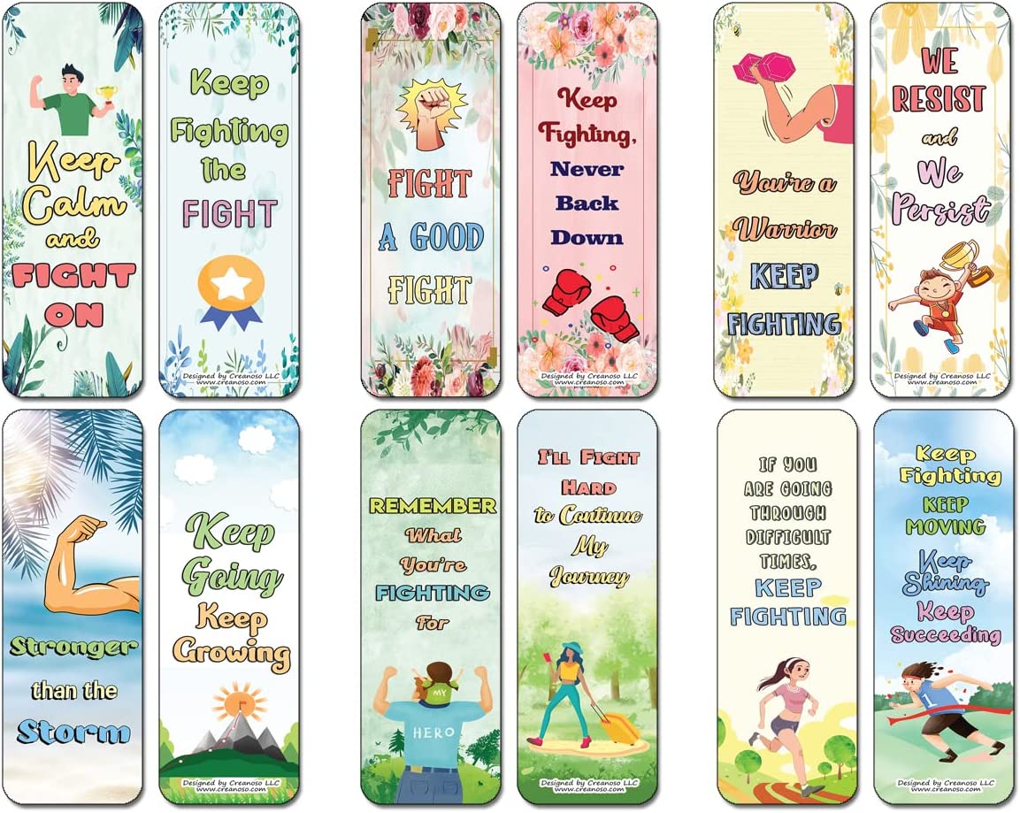 Keep Fighting Sayings Bookmarks (5-Sets X 6 Cards)