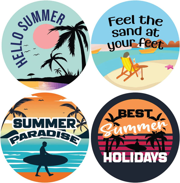 Creanoso Summer Vacation Stickers (5 Sets X 16 Designs) â€“ Sticker Card for Kids â€“ Awesome Stocking Stuffers Gifts for Boys & Girls â€“ Classroom Home Rewards Enticements