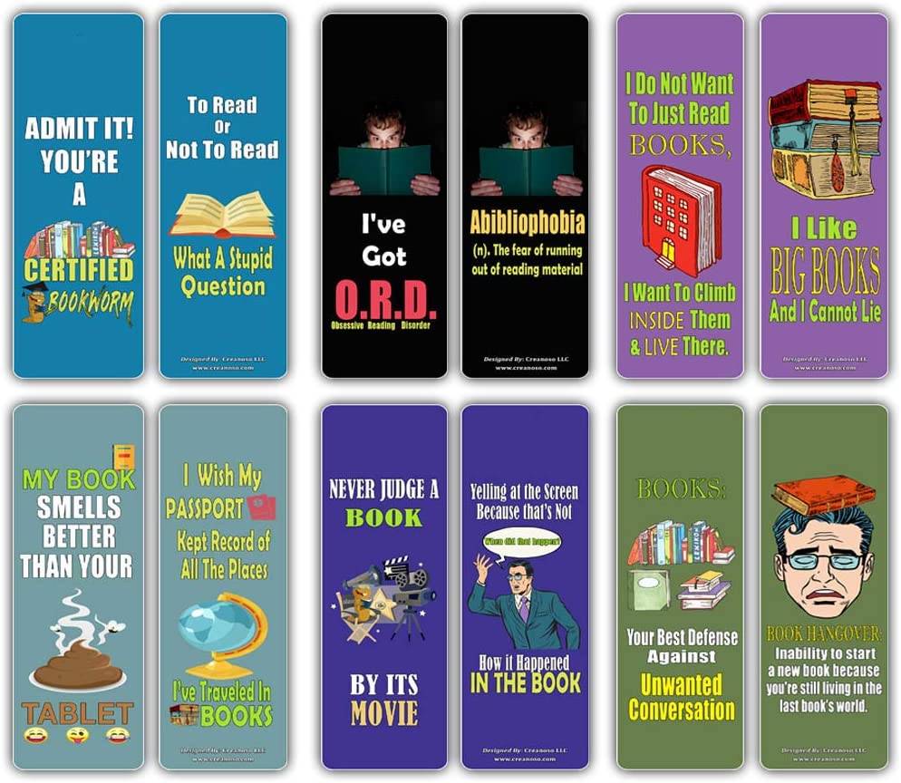 Inspiring Hilarious Literary Bookmarks (30-Pack) Ã¢â‚¬â€œ Funny Book Reading Learning Pack - Excellent Party Favors Teacher Classroom Reading Rewards and Incentive Gifts for Book Lovers