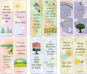 Motivational Watercolor Nature Bookmarks (5-sets X 6 Cards)