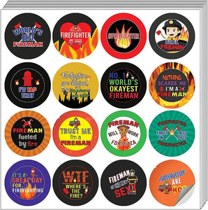I am a Firefighter Pinback Stickers (10 Sets X 16 Designs)