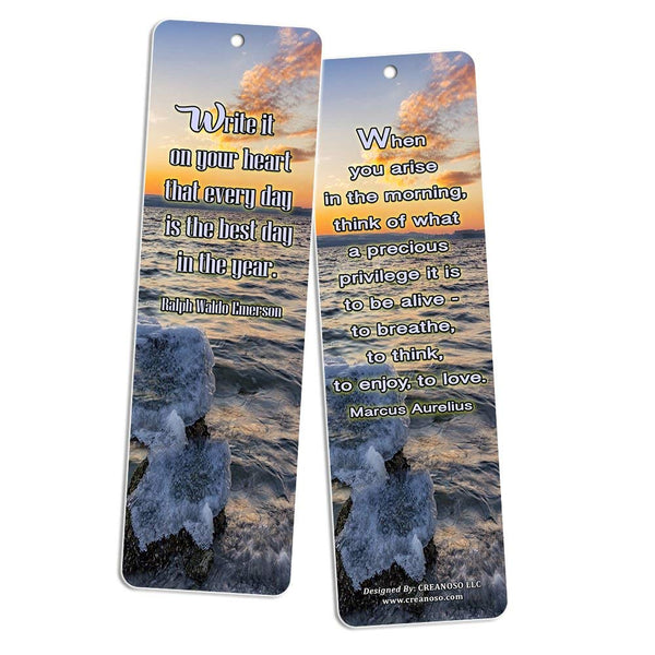 Creanoso Inspirational Bookmarks (60-Pack) - Life Changing Quotes Bookmarker Set