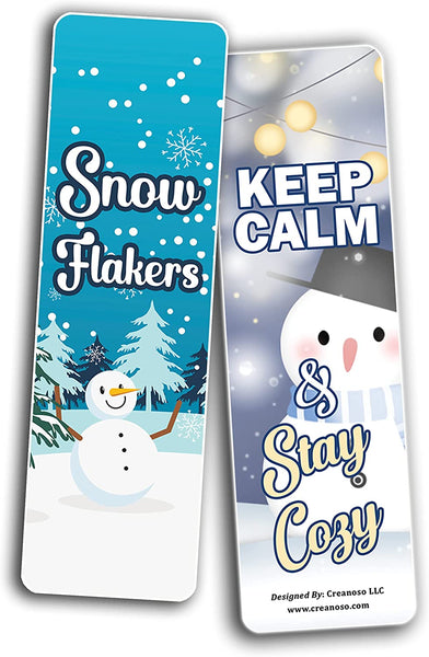 Creanoso Winter Bookmarks Bookmarks (10-Sets X 6 Cards) â€“ Daily Inspirational Card Set â€“ Interesting Book Page Clippers â€“ Great Gifts for Adults and Teens