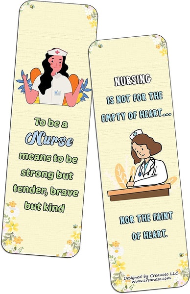 Creanoso Motivation Nurse Life Quotes Bookmarks (10-Sets X 6 Cards) â€“ Interesting Book Page Clippers â€“ Great Gifts for Adults and Teens