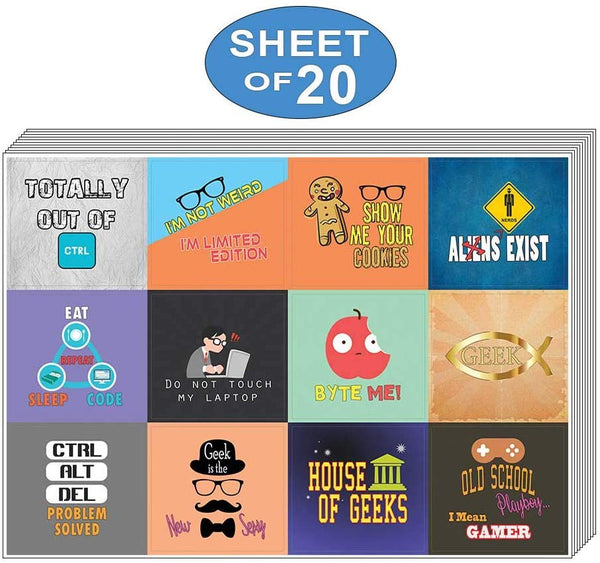 Creanoso Geeky Sayings Stickers Ã¢â‚¬â€œ Awesome Sticker Techie Gifts for Nerds and Geeks