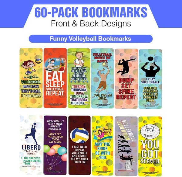 Funny Funny Volleyball Bookmarks (10-Sets X 6 Cards)